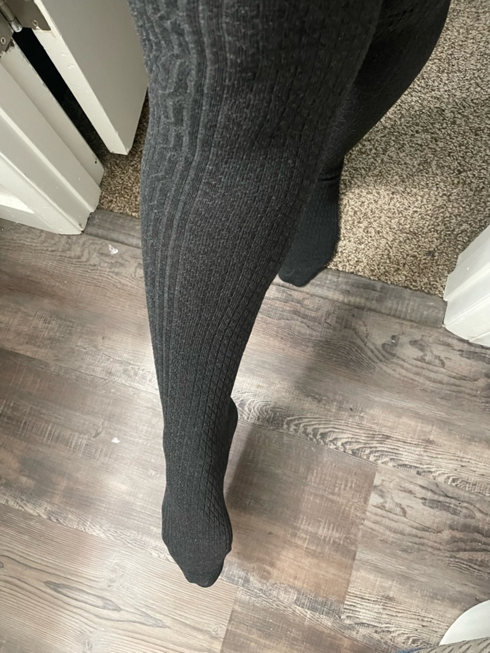 Cozy Cable Knit Opaque Tights in Charcoal